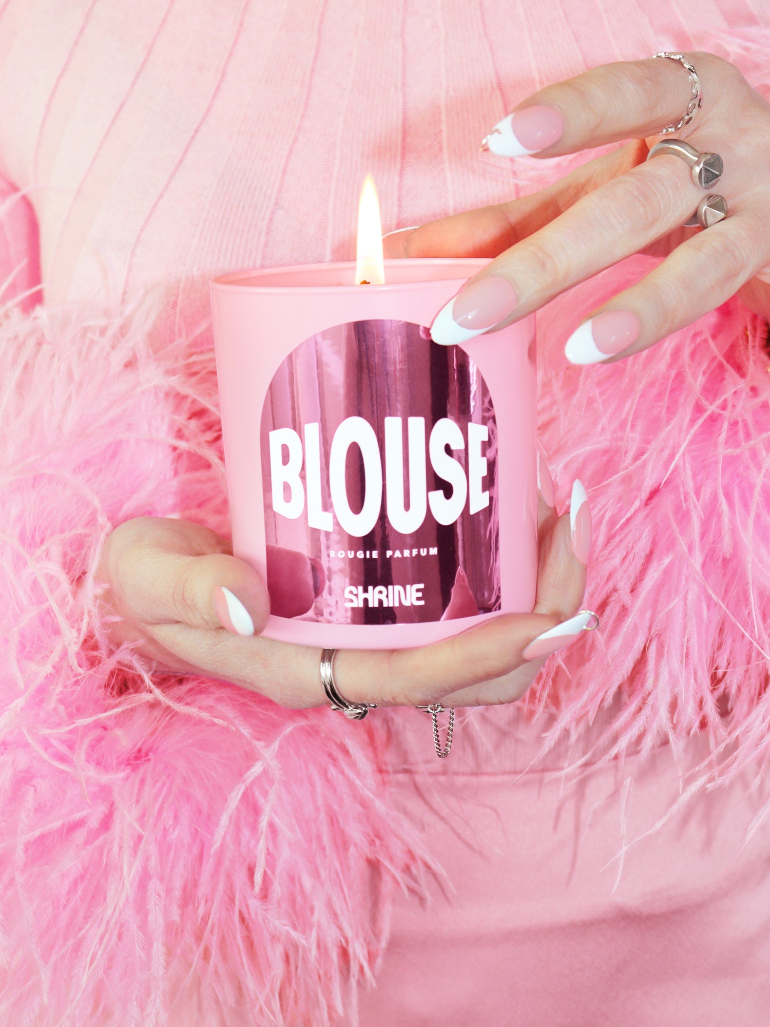 BLOUSE - PALE PINK FLORAL CANDLE – SHRINE